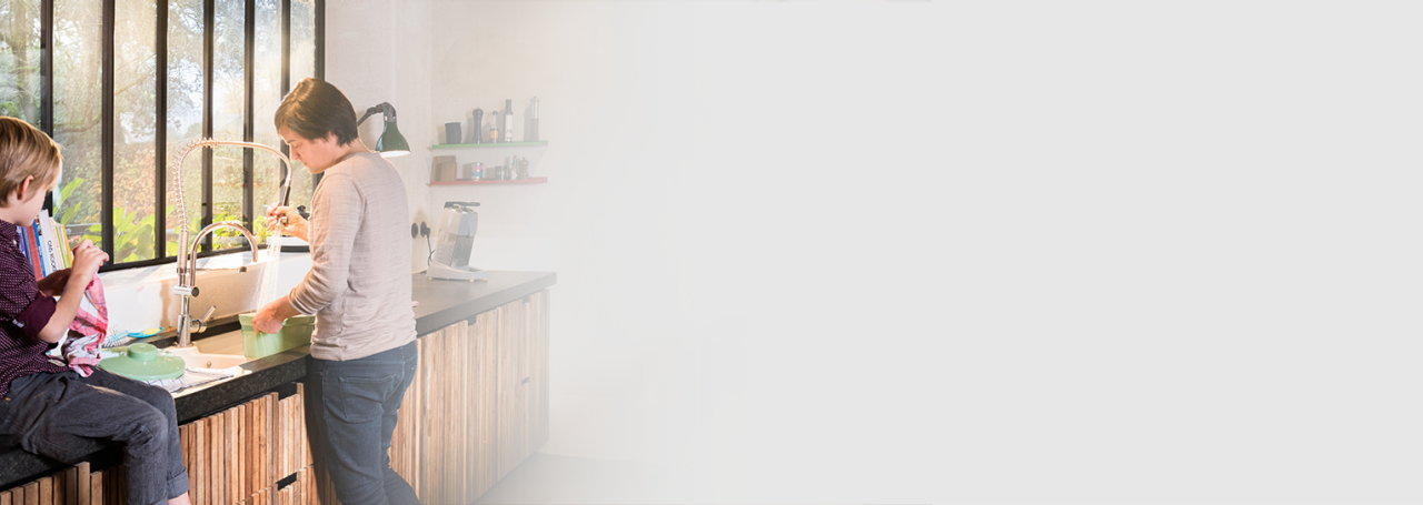 Women spraying hot water